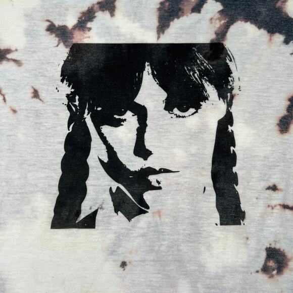 Bleached Sublimation Wednesday Tee Large - Picture 1 of 7